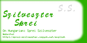 szilveszter sprei business card